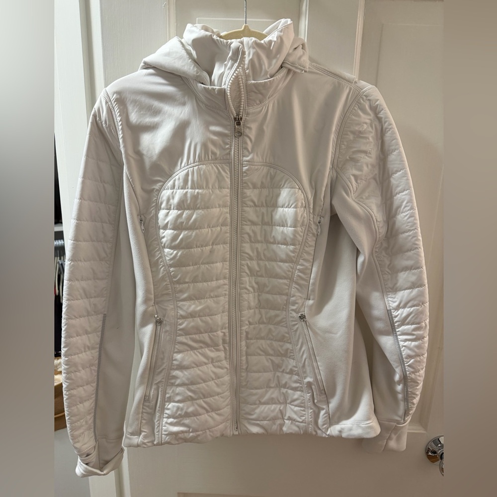 Lululemon Women's Down For it All White Hooded Jacket